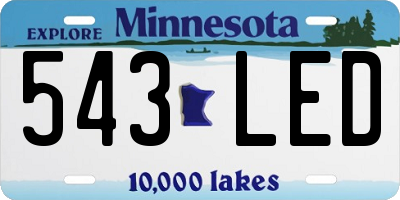 MN license plate 543LED