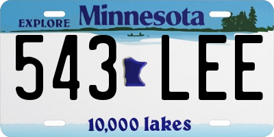 MN license plate 543LEE