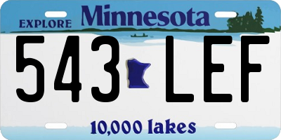 MN license plate 543LEF