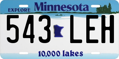 MN license plate 543LEH