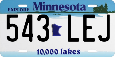 MN license plate 543LEJ