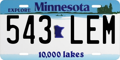 MN license plate 543LEM