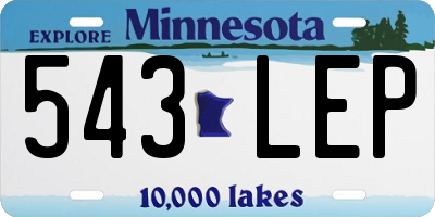 MN license plate 543LEP
