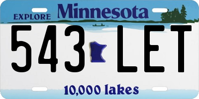 MN license plate 543LET