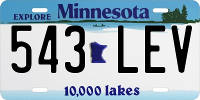 MN license plate 543LEV
