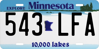 MN license plate 543LFA