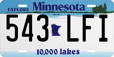 MN license plate 543LFI