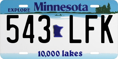MN license plate 543LFK