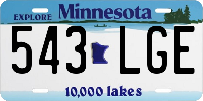 MN license plate 543LGE
