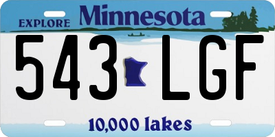 MN license plate 543LGF