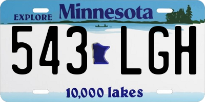MN license plate 543LGH