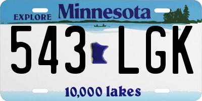 MN license plate 543LGK