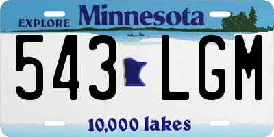 MN license plate 543LGM