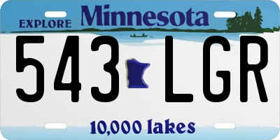 MN license plate 543LGR
