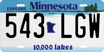 MN license plate 543LGW