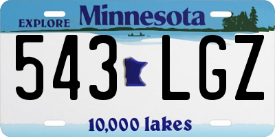 MN license plate 543LGZ