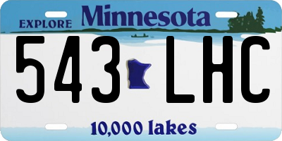 MN license plate 543LHC