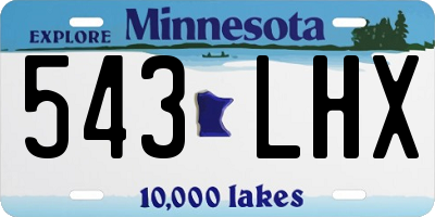 MN license plate 543LHX