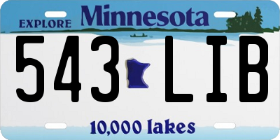 MN license plate 543LIB