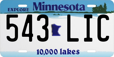 MN license plate 543LIC