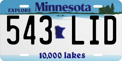 MN license plate 543LID