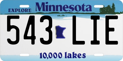 MN license plate 543LIE