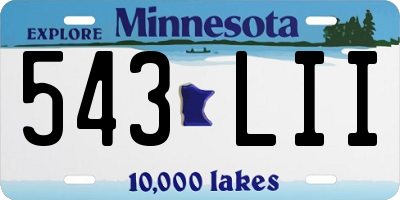 MN license plate 543LII