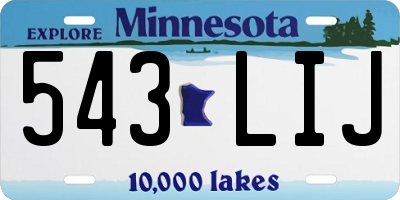 MN license plate 543LIJ