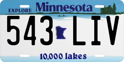 MN license plate 543LIV