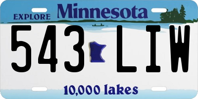 MN license plate 543LIW