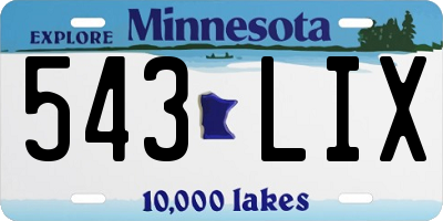 MN license plate 543LIX