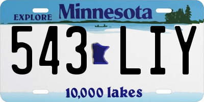 MN license plate 543LIY