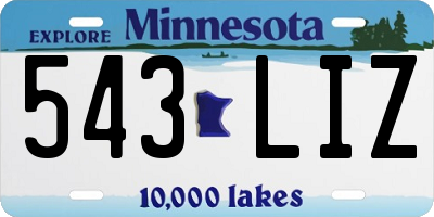 MN license plate 543LIZ