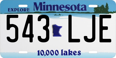 MN license plate 543LJE