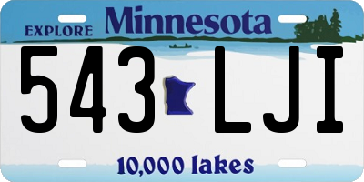 MN license plate 543LJI