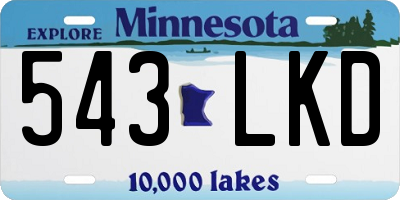 MN license plate 543LKD