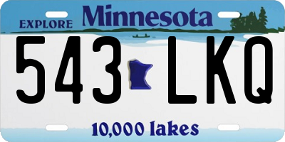 MN license plate 543LKQ