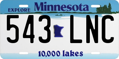 MN license plate 543LNC