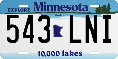 MN license plate 543LNI