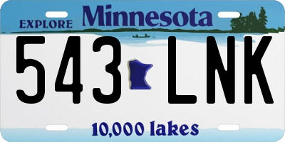 MN license plate 543LNK