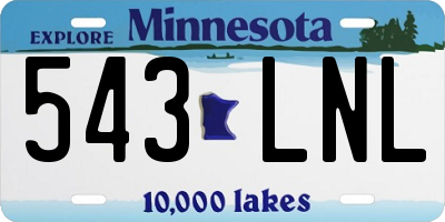 MN license plate 543LNL