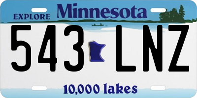 MN license plate 543LNZ