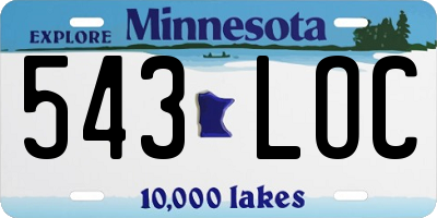 MN license plate 543LOC