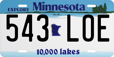 MN license plate 543LOE