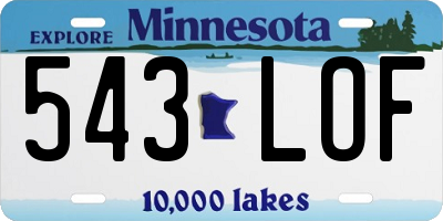 MN license plate 543LOF