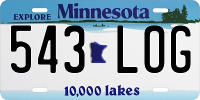 MN license plate 543LOG