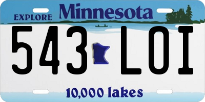 MN license plate 543LOI