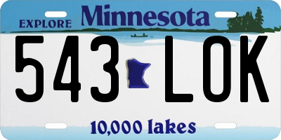 MN license plate 543LOK