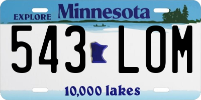 MN license plate 543LOM