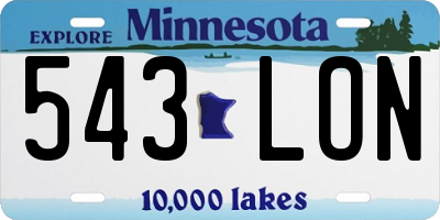MN license plate 543LON